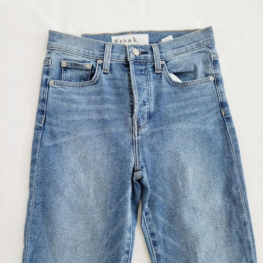 Frank & Eileen Cork‎ Jeans Size 26 Blue Straight Crop Raw Hem Denim